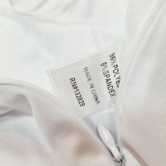 Superdown Mia Drape Slit Dress in White Small - Picture 8 of 14